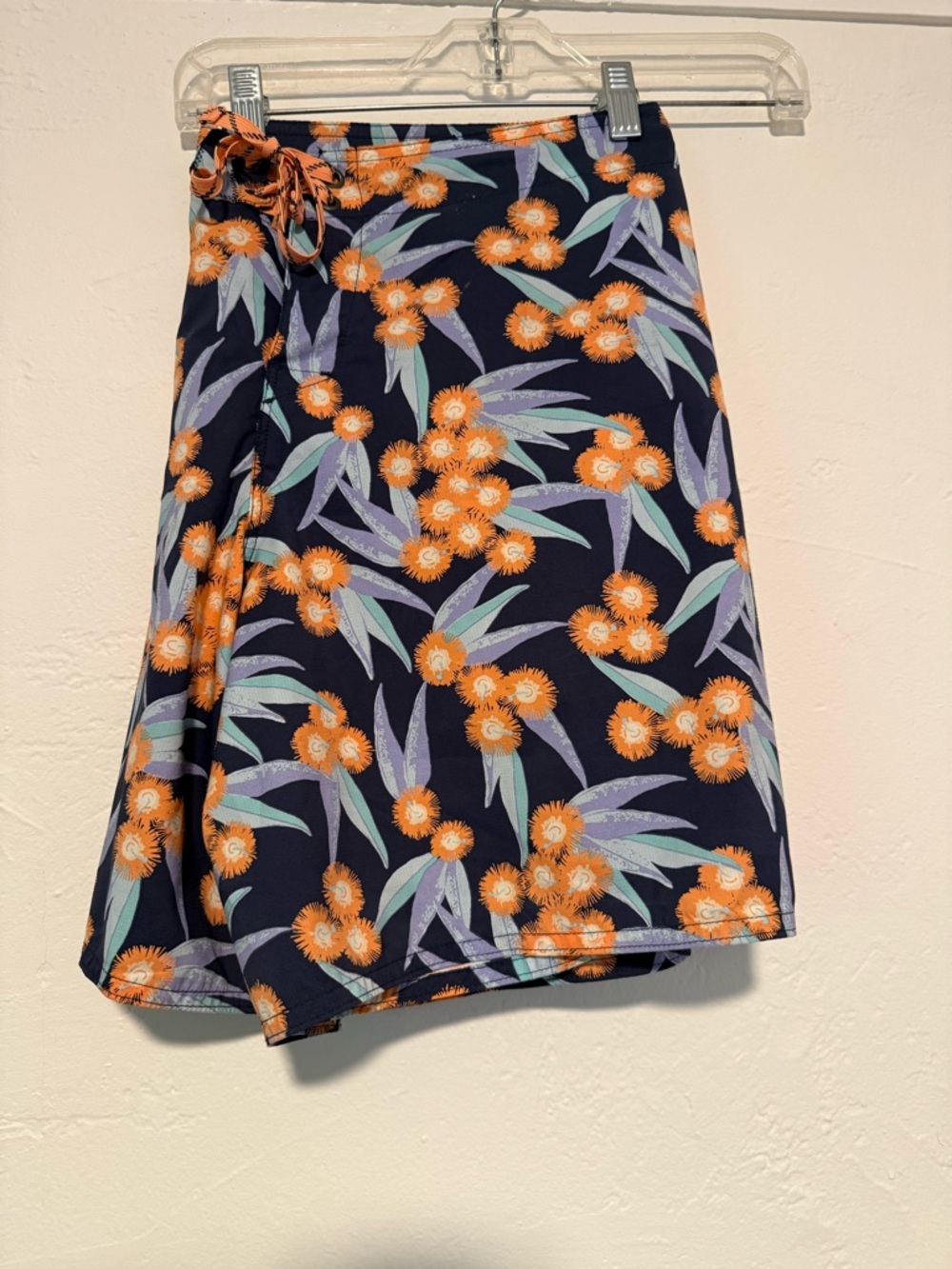 Women's patagonia Navy Floral Swim Shorts with Orange Bloom Print